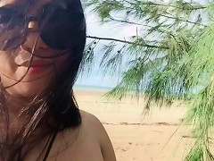 Sexy Hot Ladyboy In The White Sand Beach...